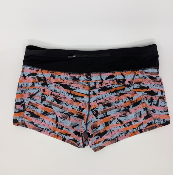 Lululemon Speed Up Shorts 2.5" Inversion Multi | Size 10 | Pink Orange Black - Picture 15 of 15